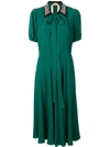 N°21 Midi Dress With Jeweled Collar In Green