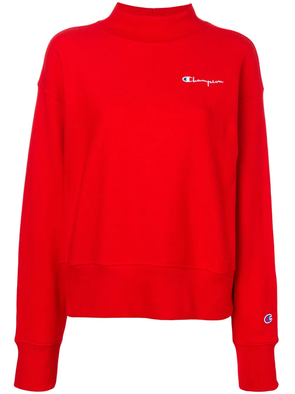 Download Champion Mock Neck Sweatshirt - Red | ModeSens