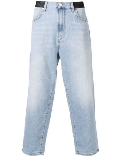 Versace Cropped Straight-fit Jeans In Blue