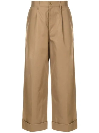 John Undercover Wide Leg Chinos In Neutrals