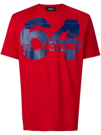 Dsquared2 Short Sleeve T-shirt In Rosso Ciliegia