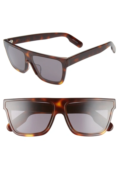 Kenzo 67mm Special Fit Oversize Flat Top Sunglasses In Dark Havana/ Smoke