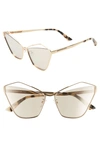 Mcq By Alexander Mcqueen 61mm Cutout Cat Eye Sunglasses In Gold/ Brown