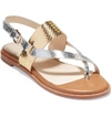 Cole Haan Anica Sandal In Gold/ Silver Snake Leather