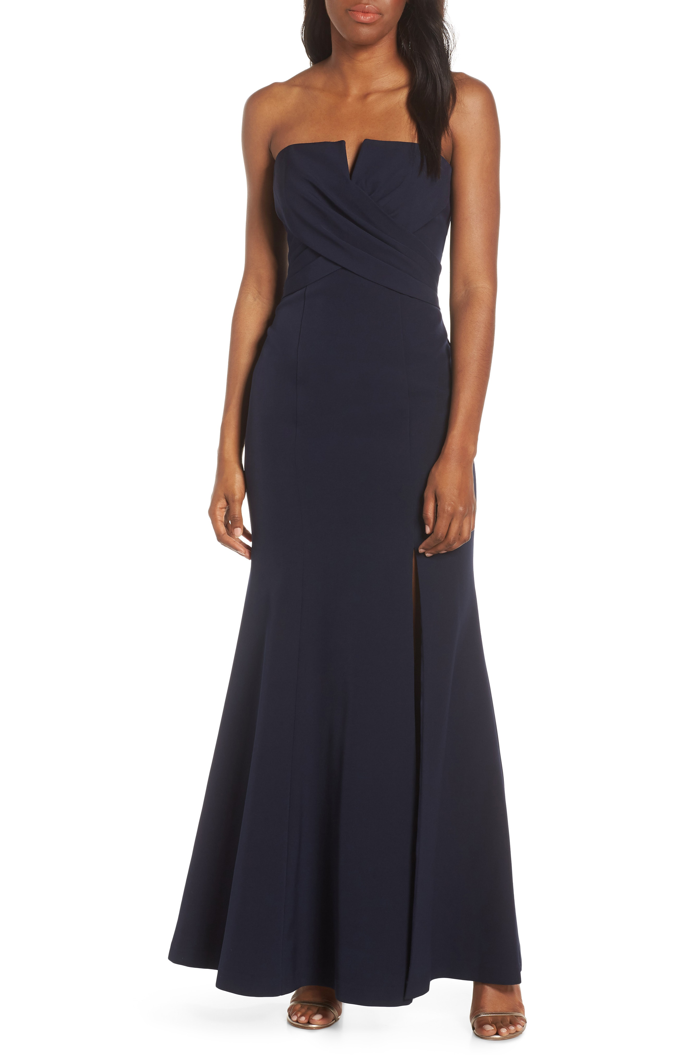 vince camuto strapless dress
