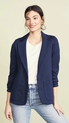 Bailey44 'jane' Ruched Sleeve Knit Blazer In Sailor