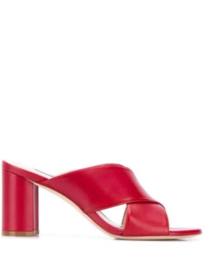 Stuart Weitzman Galene Criss-cross Mules In Red