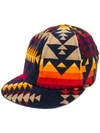 Sacai Pendleton Print Cap In Blue