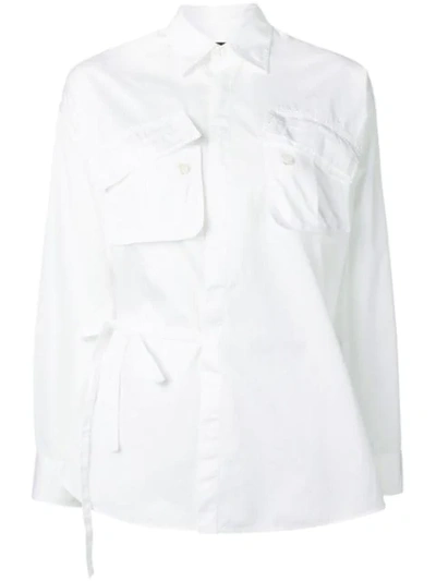 Dsquared2 Pocketed Wrap Shirt In White