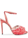Gucci High Heel Tulle Sandal In Pink Tulle