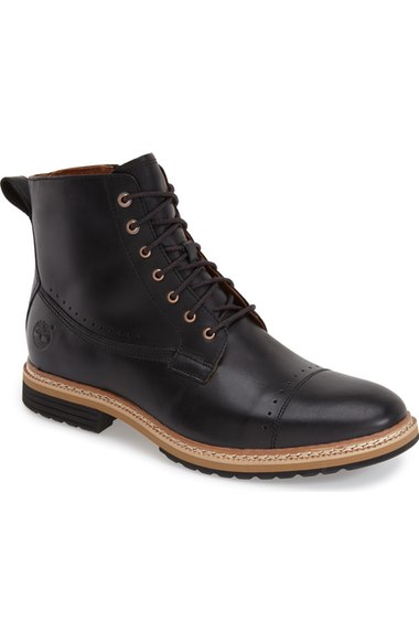 Timberland 'westhaven' Cap Toe Boot (men) In Black Leather | ModeSens