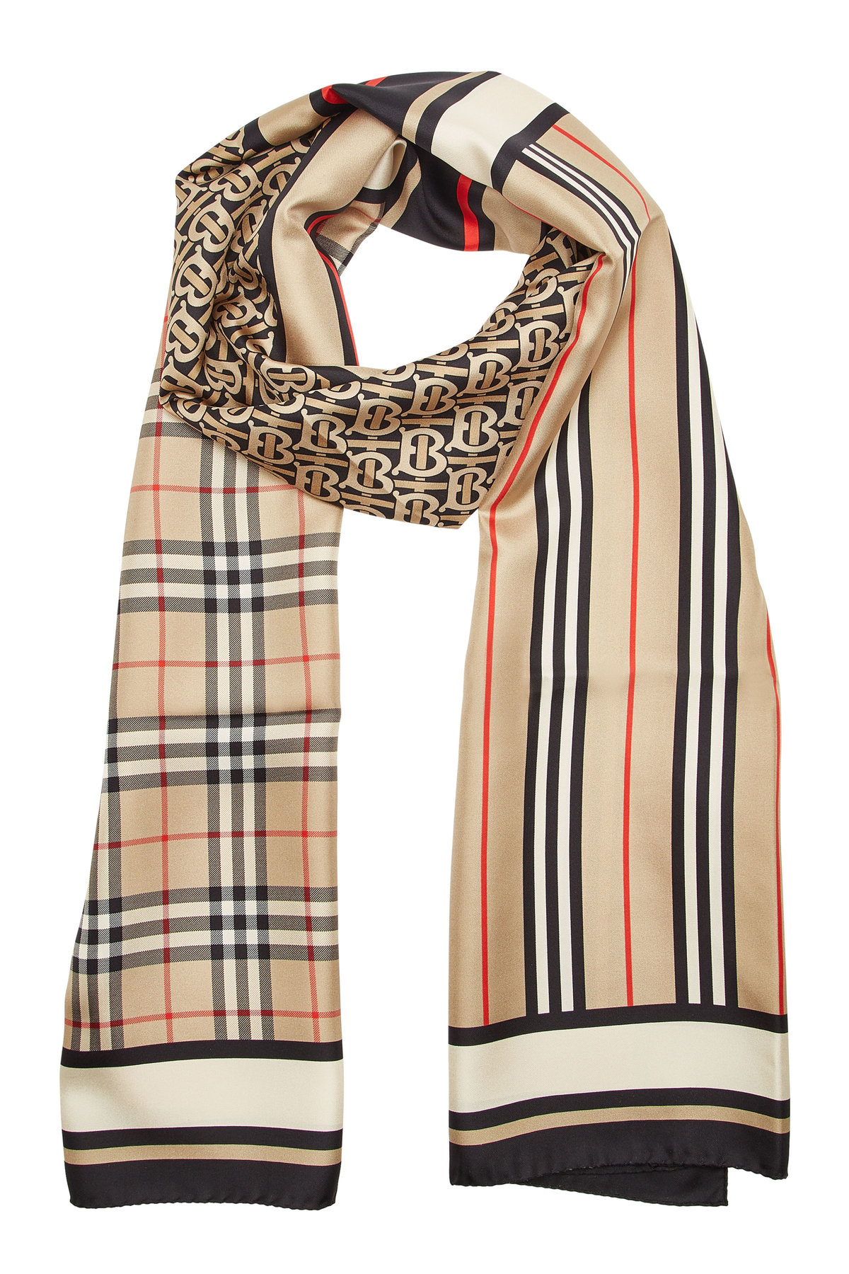 monogram silk scarf