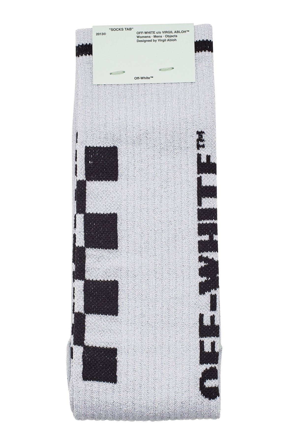 Off-white Metallic Taxi Long Socks In Silver | ModeSens