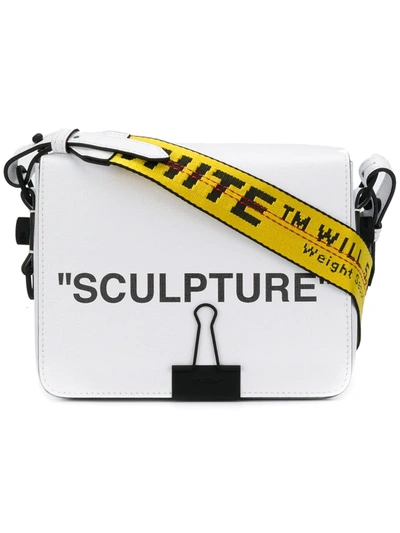 Off-white Sculpture Binder Clip Crossbody Bag In White