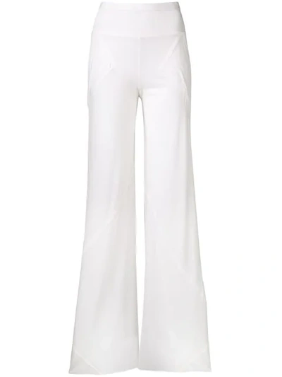Rick Owens High Waisted Trousers In White