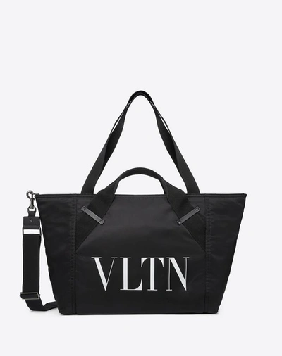 Valentino Garavani Uomo Small Nylon Vltn Travel Bag In Black