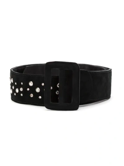 Andrea Bogosian Leather Appliqué Belt In Black