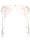 Fleur Du Mal Lily Lace Garter Belt In Ivory