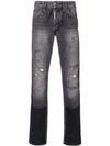 Philipp Plein Straight-leg Statement Jeans In Grey