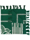 Undercover Patterned Scarf In Green
