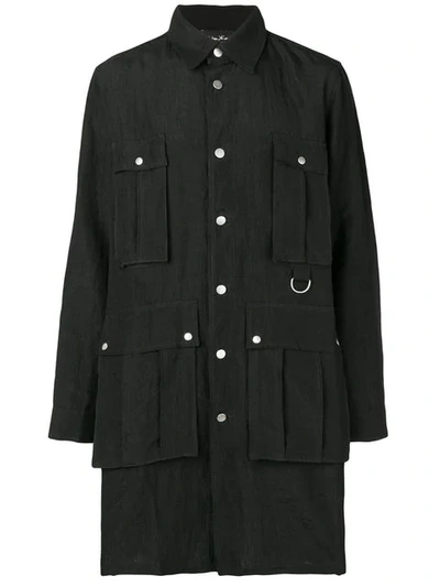 Andrea Ya'aqov Military Shirt Coat In Black