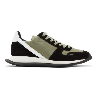 Rick Owens Panelled Leather Low-top Trainers In Black