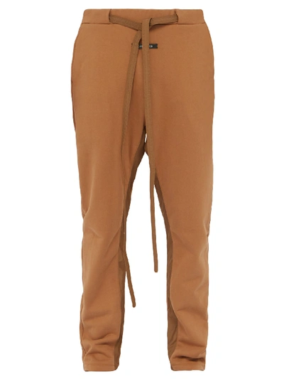 Fear Of God Tapered Belted Nylon-trimmed Loopback Cotton-jersey Sweatpants In Brown