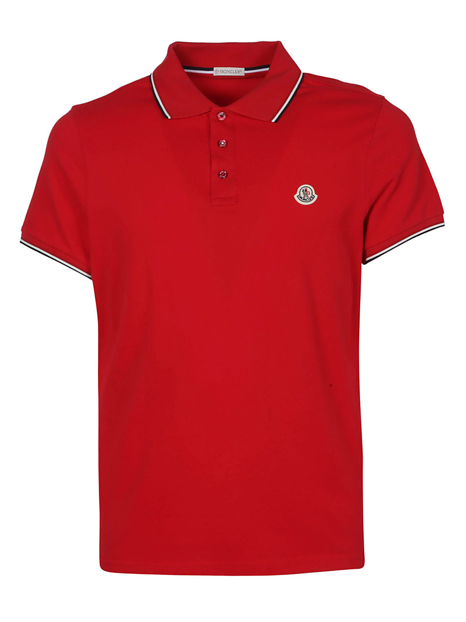 Moncler Logo Patch Polo Shirt In Red | ModeSens