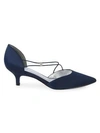 Adrianna Papell Cut-out Evening Pumps In Navy