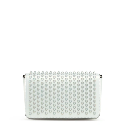 Christian Louboutin Zoompouch Calf Leather Spikes And Crystal Bag In White