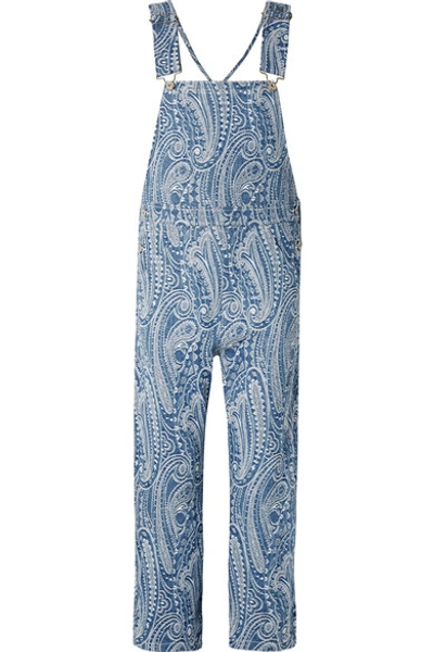 Junya Watanabe Denim-brocade Overalls In Blue