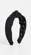 Lele Sadoughi Teddy Knotted Headband In Jet Shearling