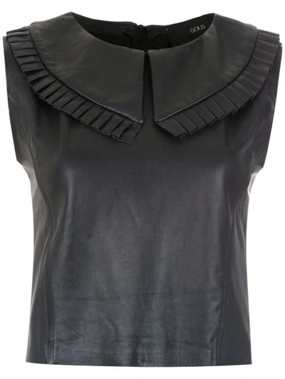 Andrea Bogosian Leather Blouse In Black