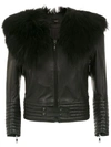 Andrea Bogosian Trimmed Leather Jacket In Black