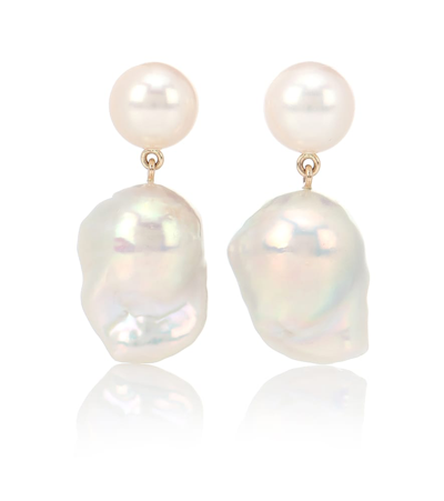 Sophie Bille Brahe Venus Blac 14kt Gold Earrings With Pearls