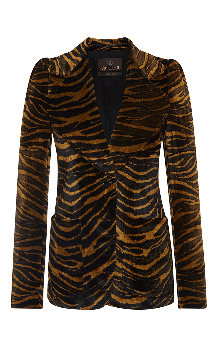 Roberto Cavalli Tiger Velvet Blazer | ModeSens