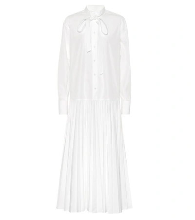 Valentino 棉质混纺加长连衣裙 In White
