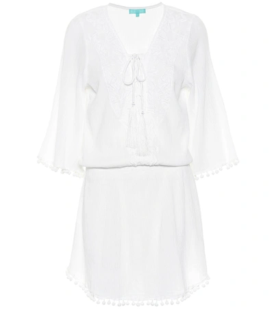Melissa Odabash Kiah Embroidered Cotton Dress In White