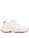 Ash Pink Addict Sneakers In White