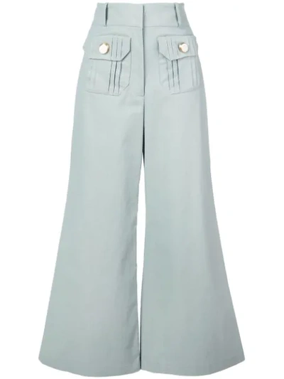 Alexis Everette Belted Wide-leg Crop Pants In White
