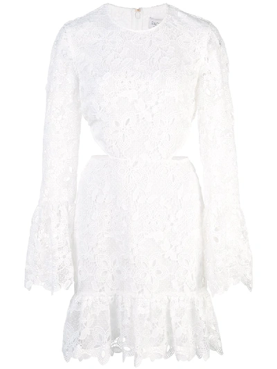 Rachel Zoe Isabel Floral Lace Long-sleeve Cocktail Dress In White