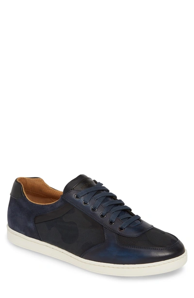 Magnanni Echo Sneaker In Navy/ Black Leather/ Suede
