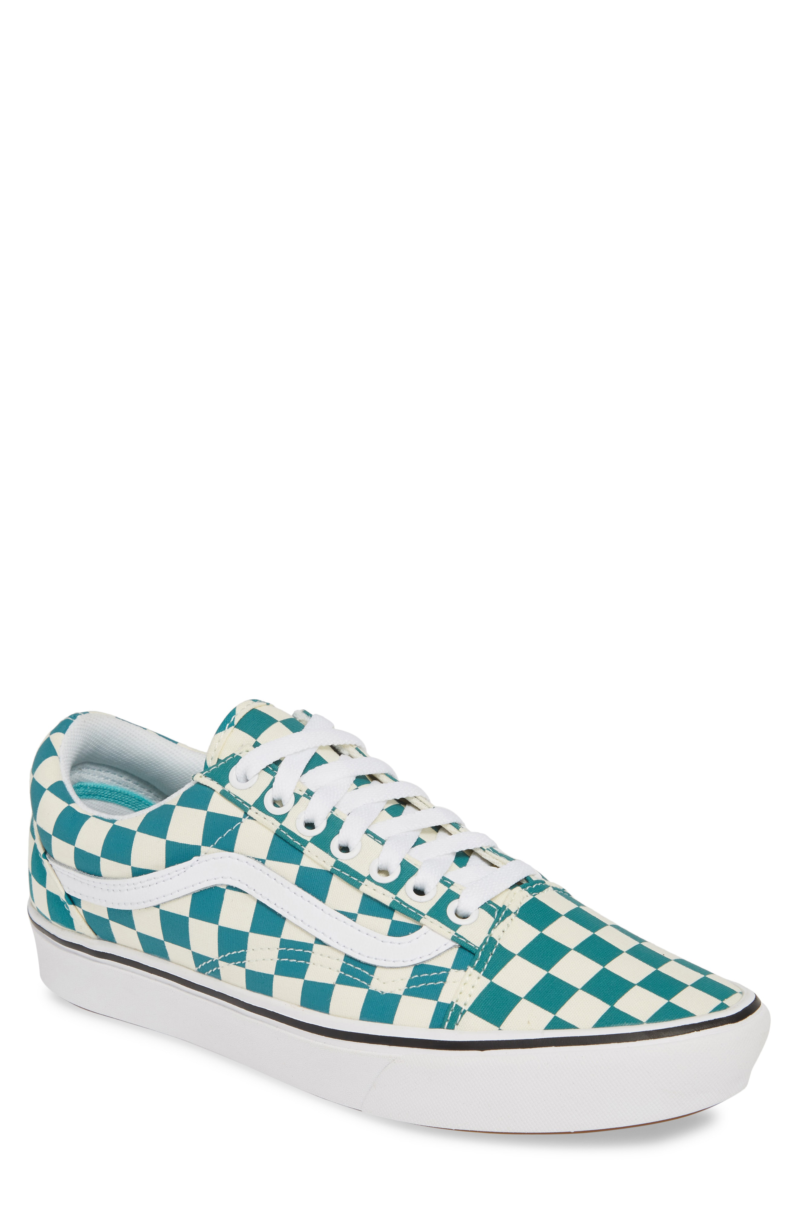 vans old skool green checkerboard