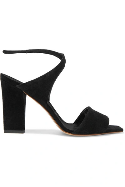 Aeyde Gabriella Tie-detailed Suede Sandals In Black