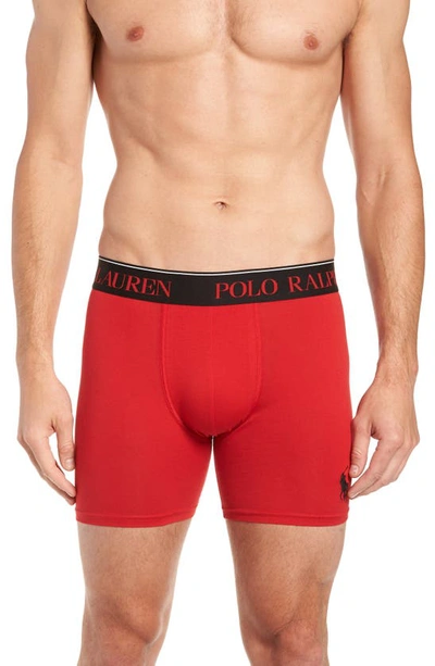 Polo Ralph Lauren Assorted 3-pack Cotton Blend Mesh Boxer Briefs In Red