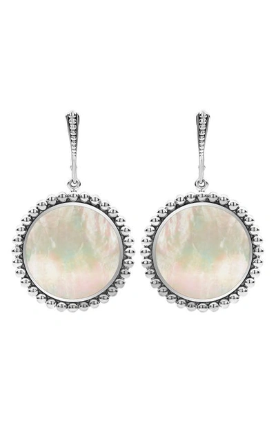 Lagos Sterling Silver Maya Mother-of-pearl Drop Earrings In White/silver
