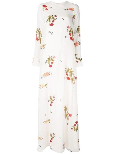Macgraw Soiree Floral Print Dress In White
