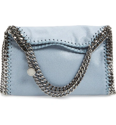 Stella Mccartney 'mini Falabella - Shaggy Deer' Faux Leather Tote - Blue In Duckblue With Silver