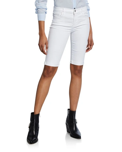 J Brand 811 Denim Bermuda Shorts In Blanc