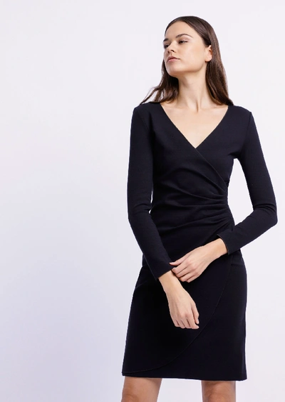 Armani Collezioni Emporio Armani Faux Wrap Dress In Black